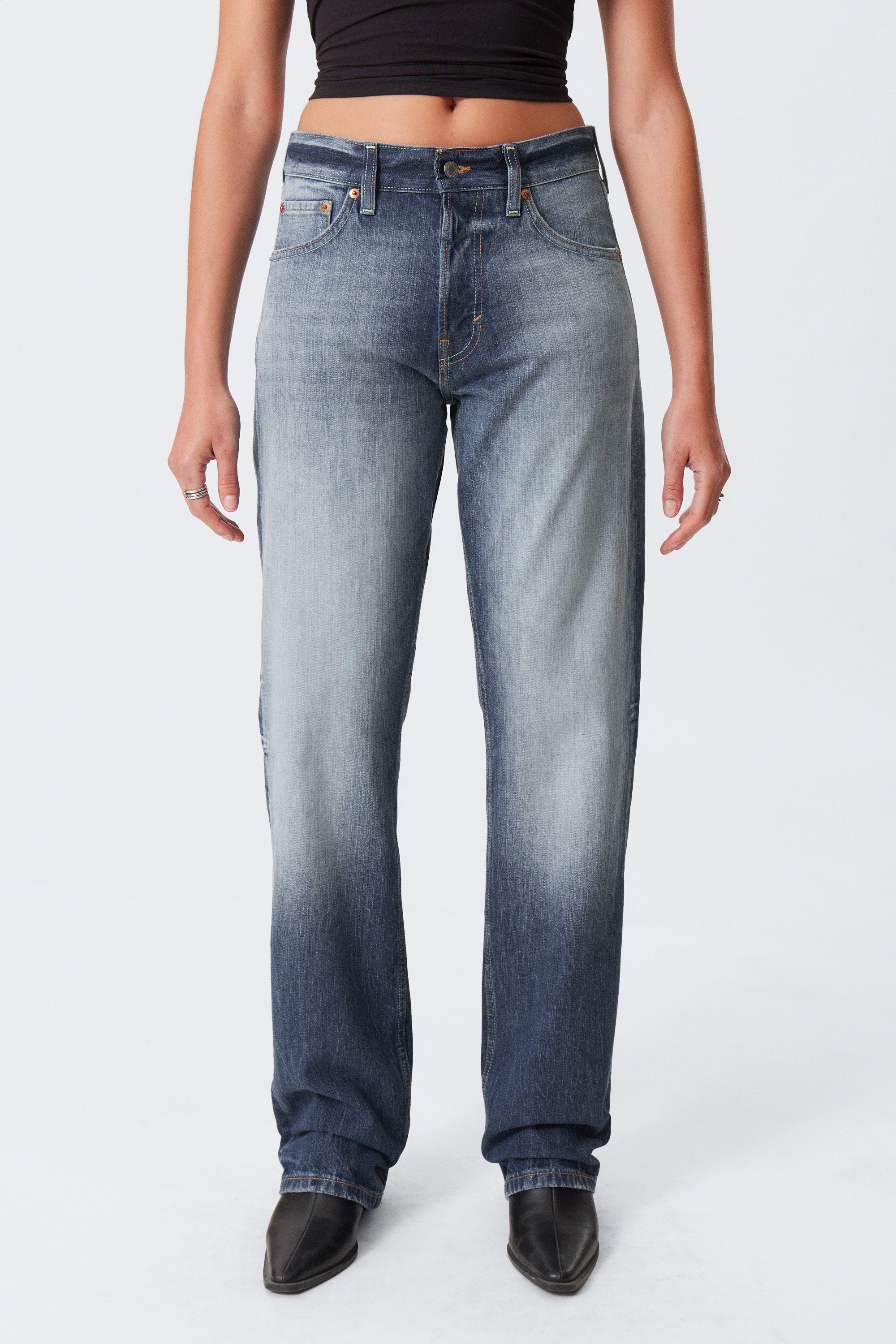 Board Blue - Mittelblau - Orbit Mid Waist Regular Straight Leg Jeans - 2