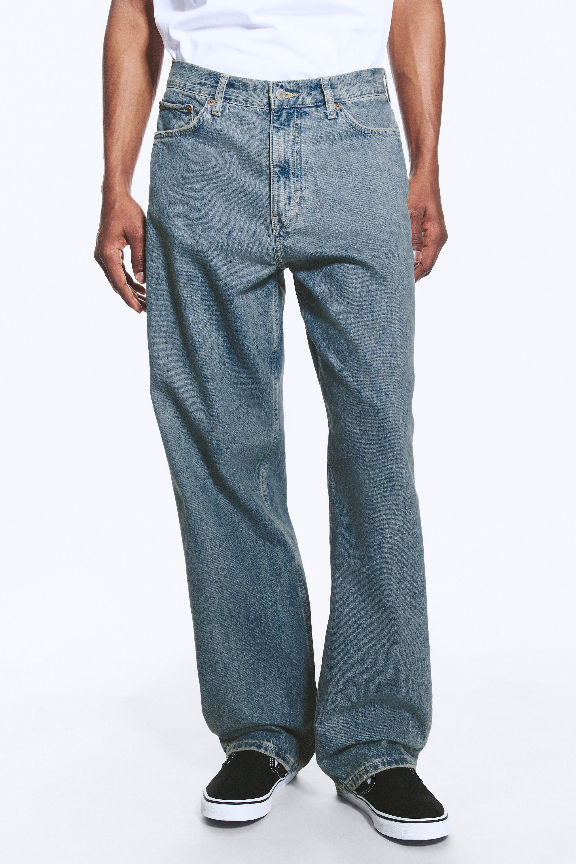 galaxy mid rise loose straight jeans - 2000 Blue - Medium Blue