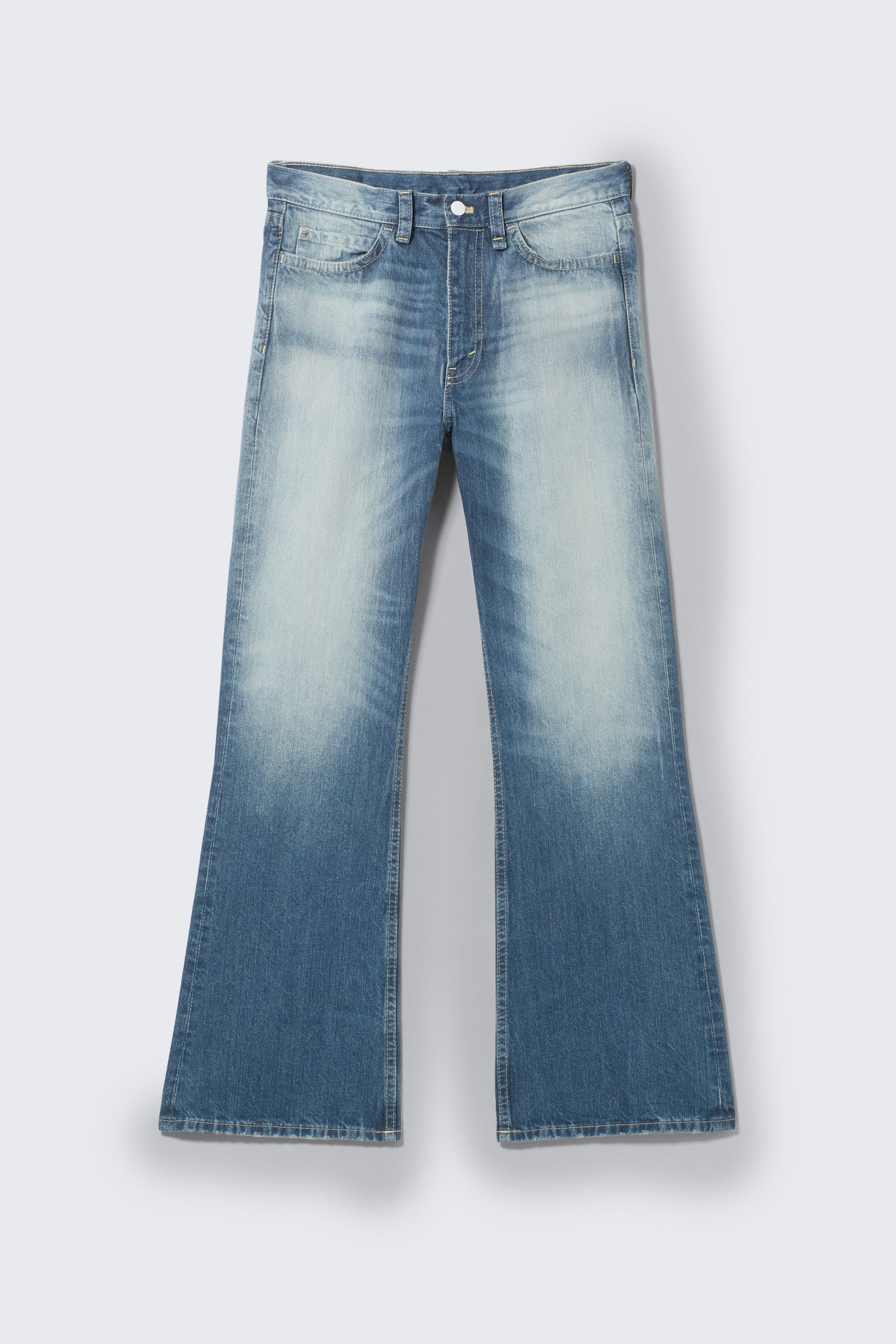 Whiped Blue - Boo Bootleg Low Waist Regular Bootcut Jeans - 4