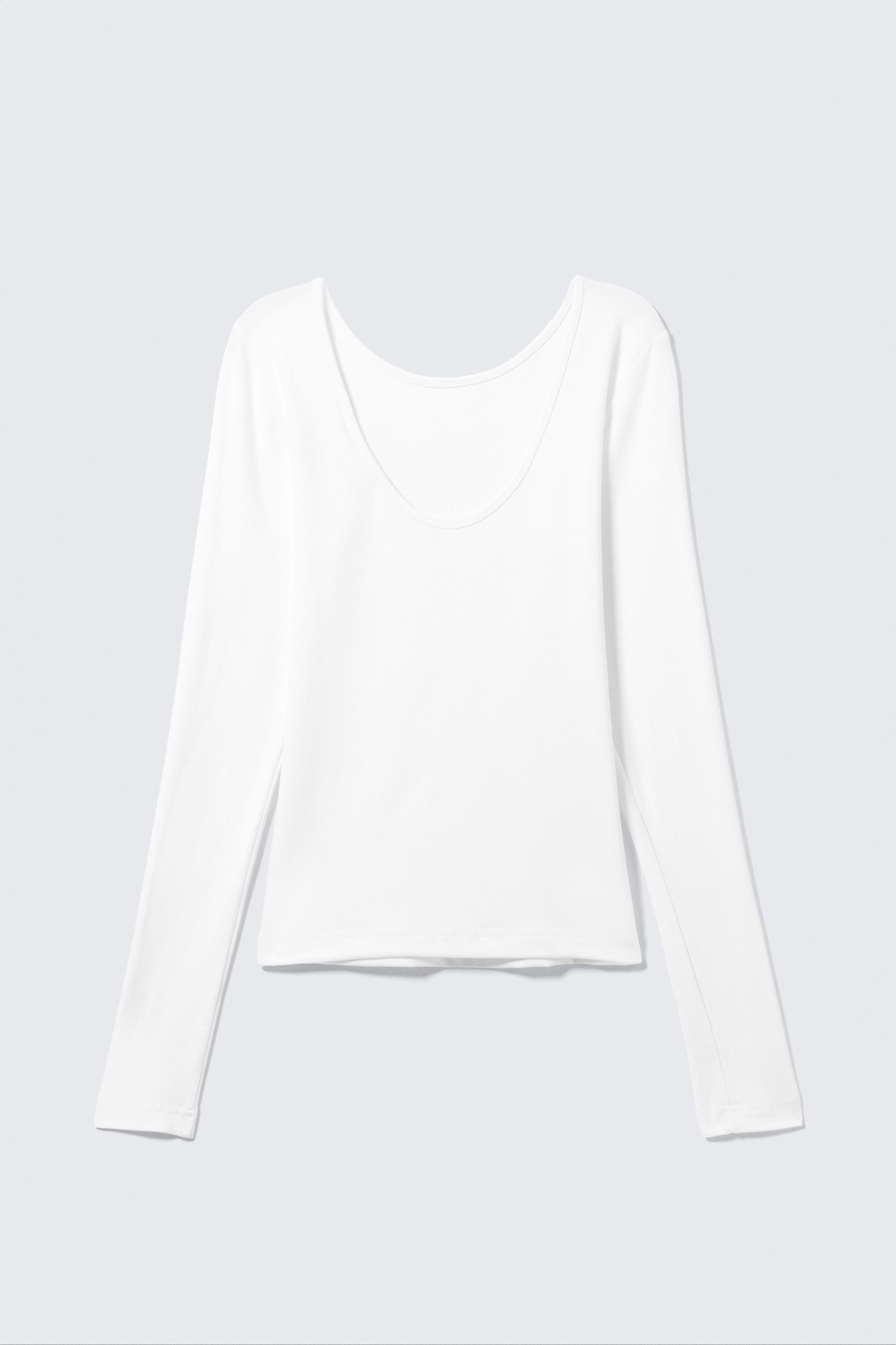 Wit - Top met lange mouwen en diepe rug - 2