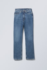 Bleu mer - Jean droit standard taille très haute Rowe - 0