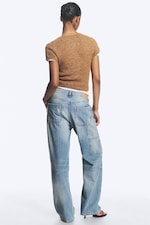 Faded Blue - Bleu moyen - JEAN WAVE TAILLE BASSE COUPE LOOSE - 3