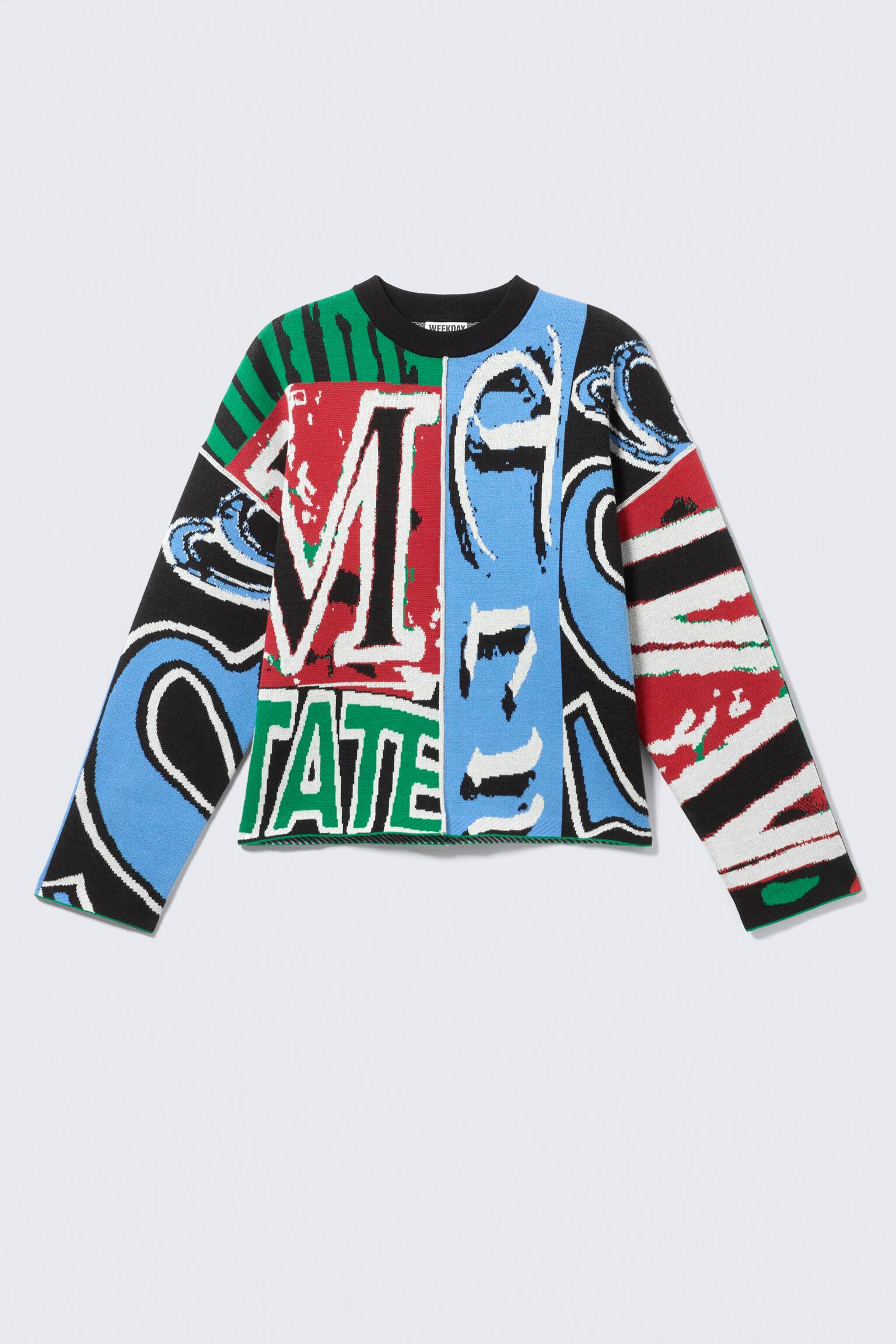 Camisola de Malha Gráfica Larga em Algodão - Estampa Multicolorida - 2