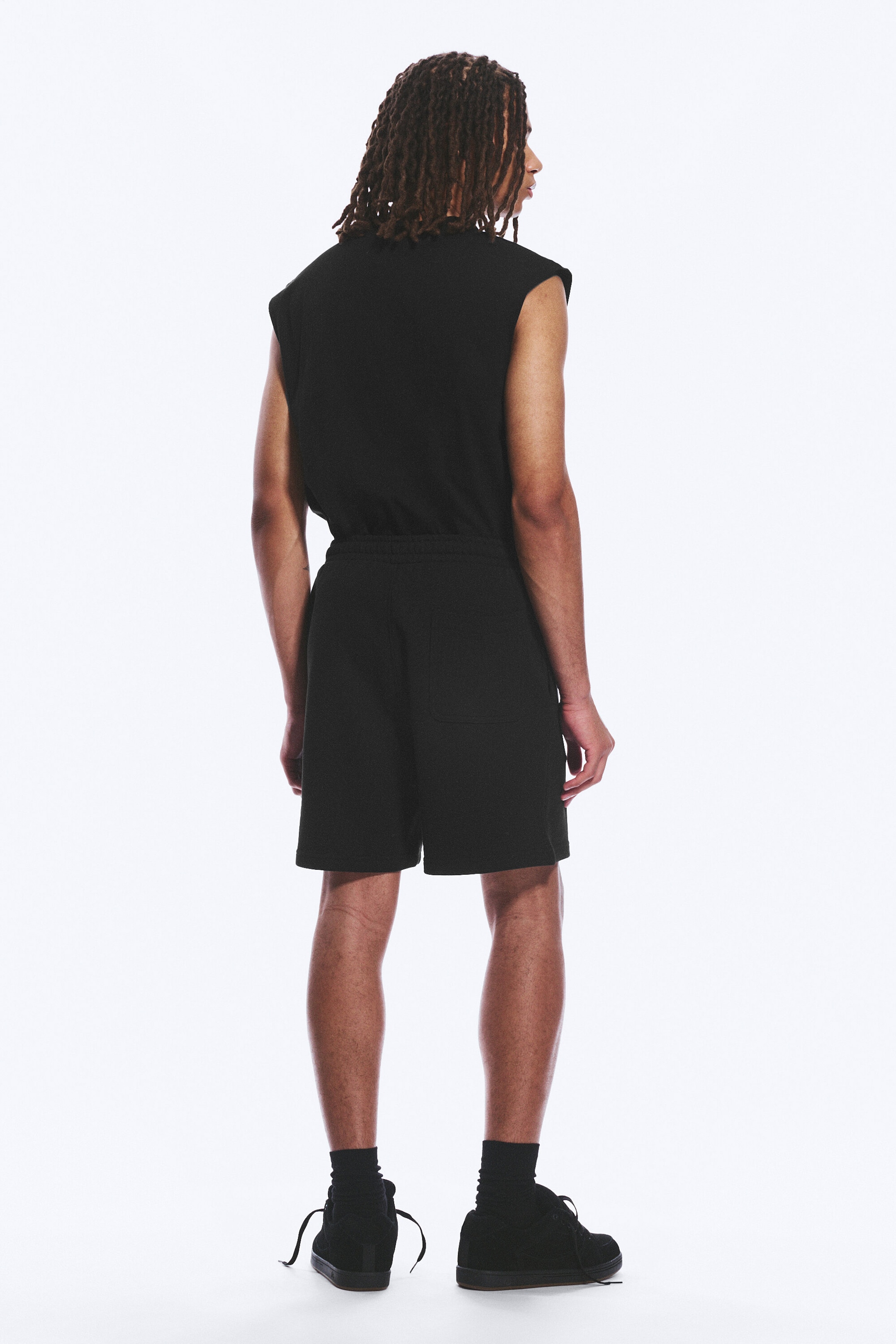 Black - Relaxed Terry Shorts - 6