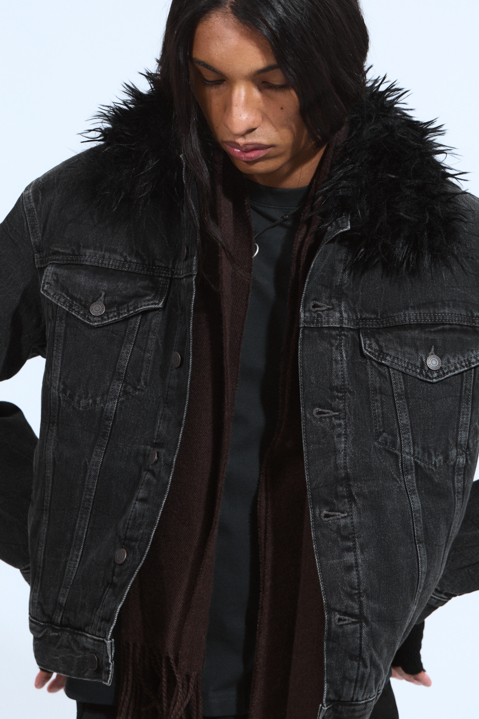 Risso Black - Black - Padded Denim Jacket - 3