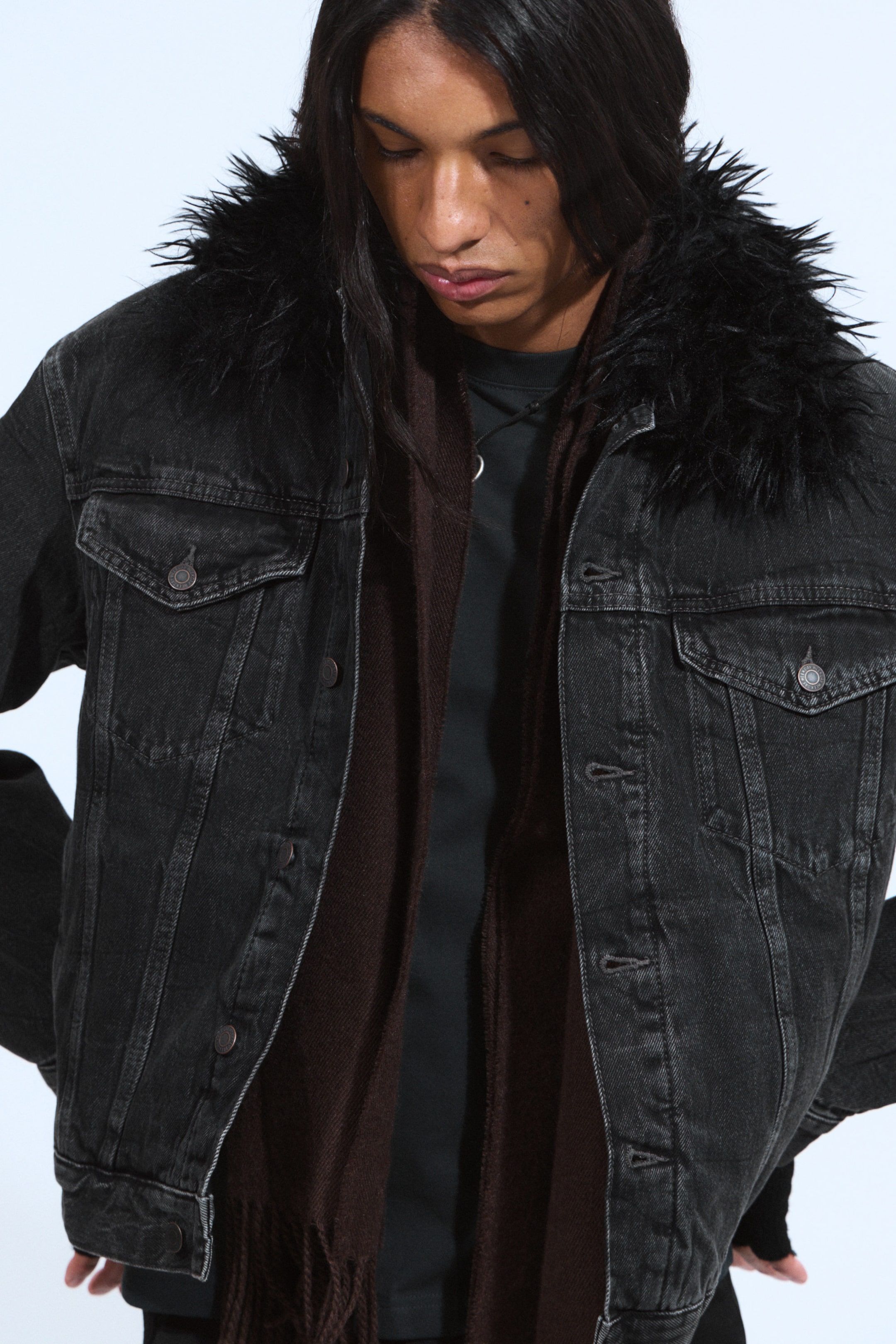 Risso Black - Black - Padded Denim Jacket - 3