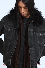 Risso Black - Black - Padded Denim Jacket - 3