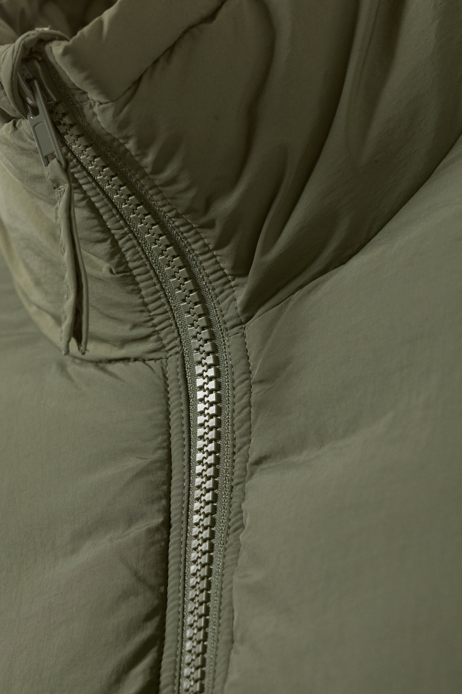 Padded Drawstring Nylon Jacket - Saliegroen/Zwart - 6