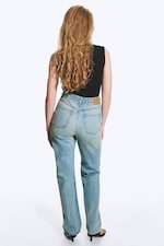 Port Blue - Light Blue - Rowe Super High Waisted Regular Straight Jeans - 9