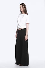 Black - Low Flared Suit Trousers - 2