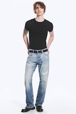 Black - Ribbed classic T-shirt - 1