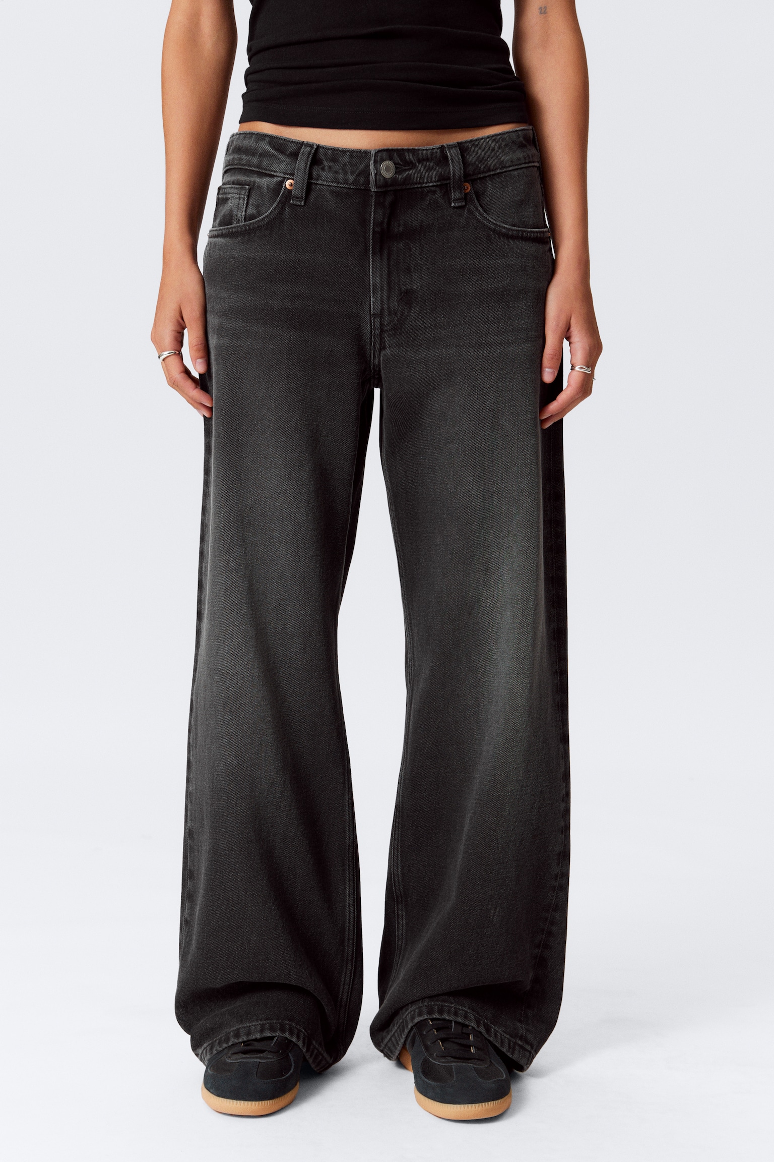 Imoo Low Rise Loose Wide Leg Jeans - Washed Black/Desert Blue - Ciemnoniebieski/Kallithea Blue - Medium Blue/Fresh Blue - Light Blue - 3