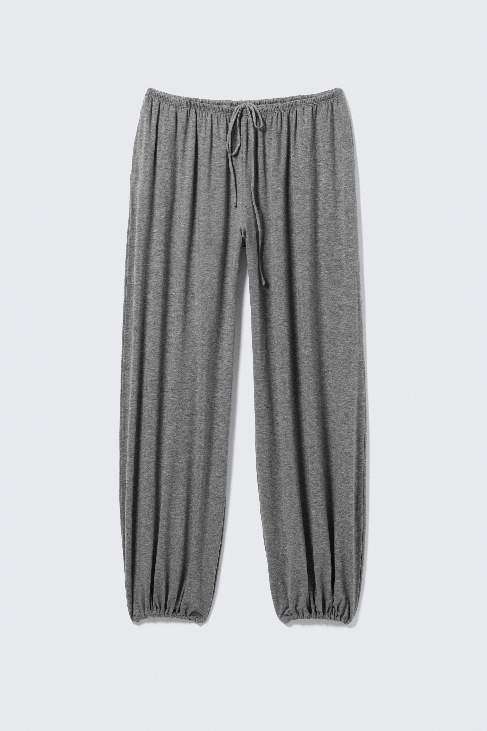 Soft Mid-Rise Balloon Trousers - Grey Melange/Black