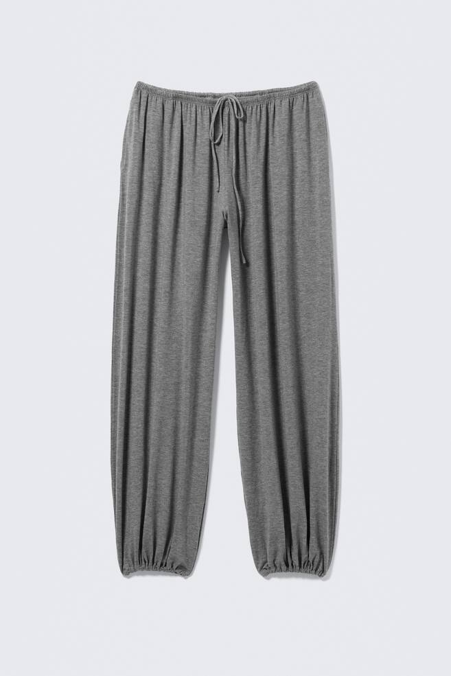 Pantalon bouffant mi-haut doux - Gris chiné/Blanc/Noir/Gris cendré/Marron foncé - 1
