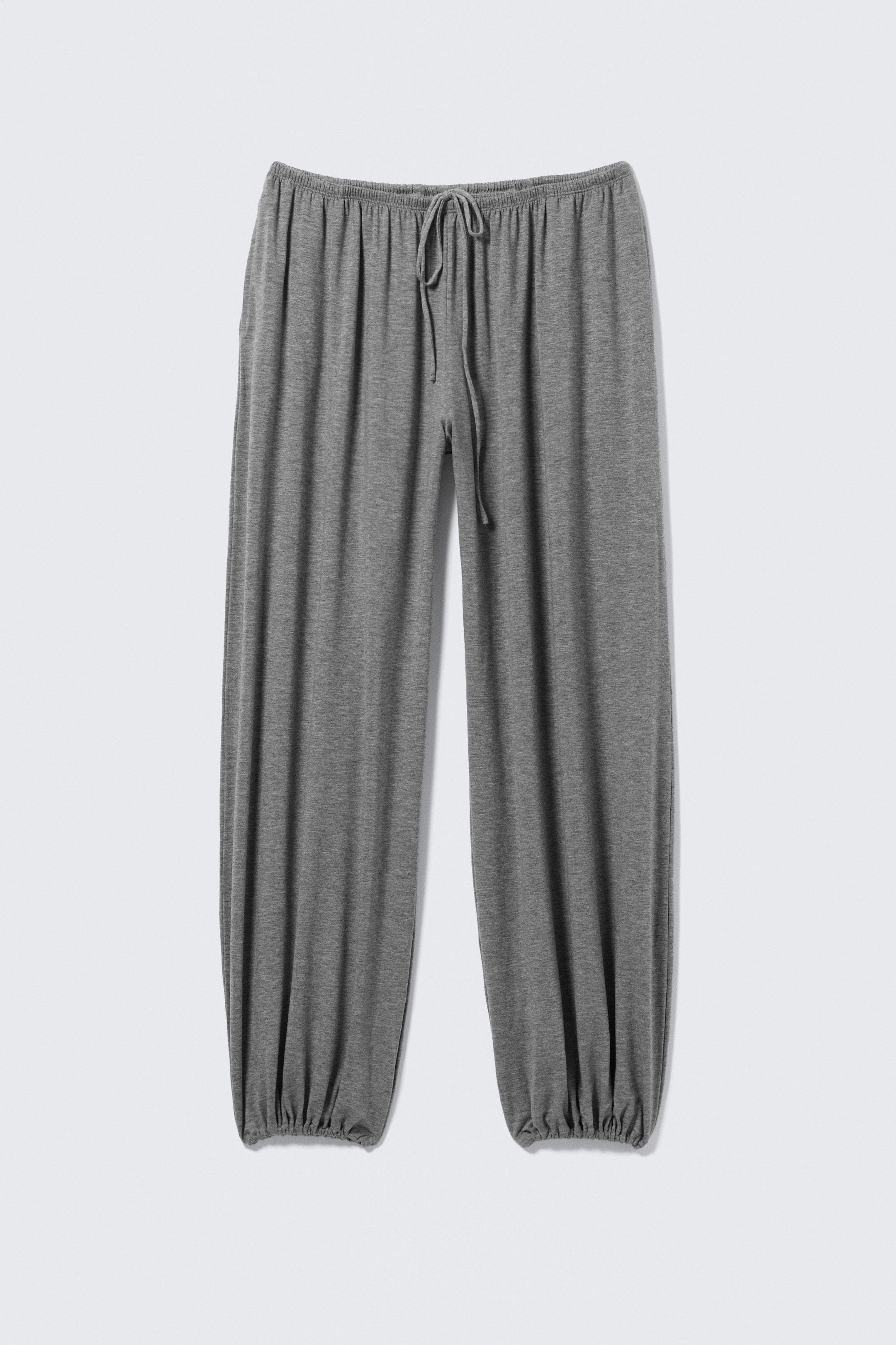 Gråmelerad - Soft Mid-Rise Balloon Trousers - 4