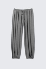 Gråmelerad - Soft Mid-Rise Balloon Trousers - 4