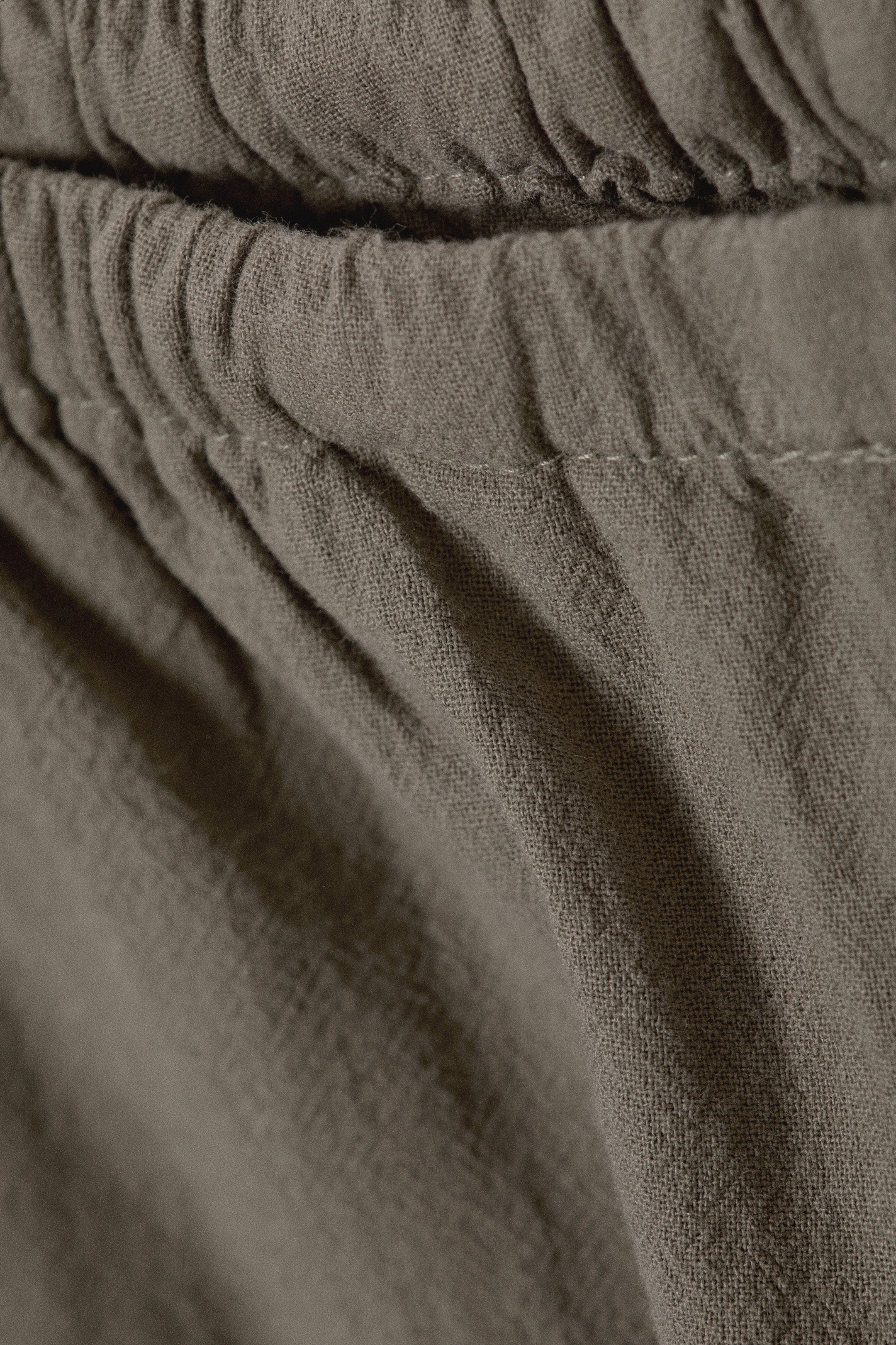 Grey - Low Rise Loose Pull-on Trousers - 5