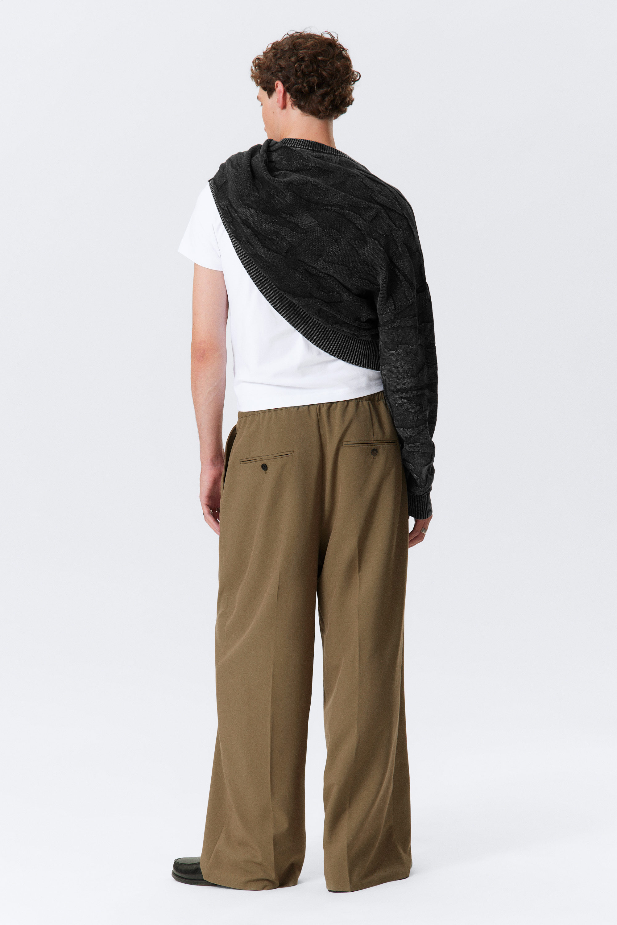 Beige - Oversized Suit Trousers - 2