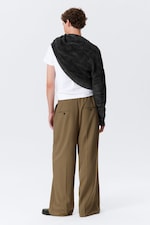 Beige - Oversized Suit Trousers - 5