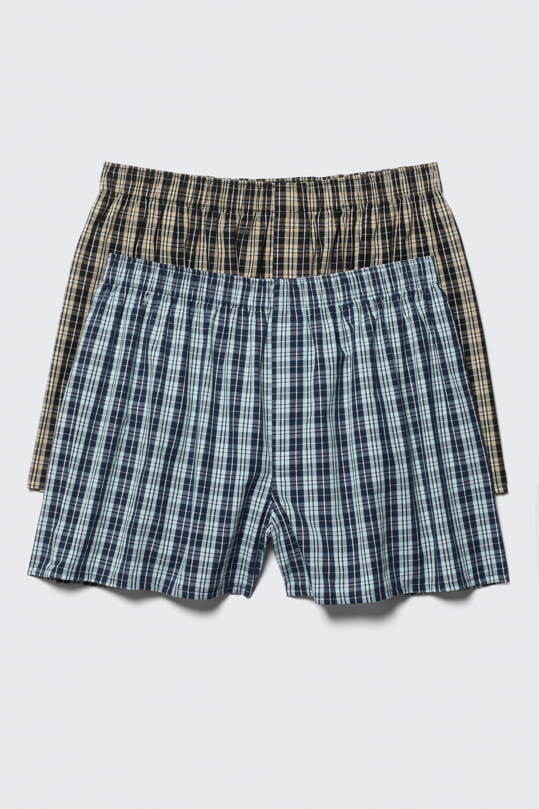 Ver imagen más grande: Pack de 2 calzoncillos boxer - Beige & Blue Check - HOMBRE | H&M ES 1