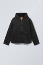 Black Tie - Hooded Denim Pile Jacket - 0