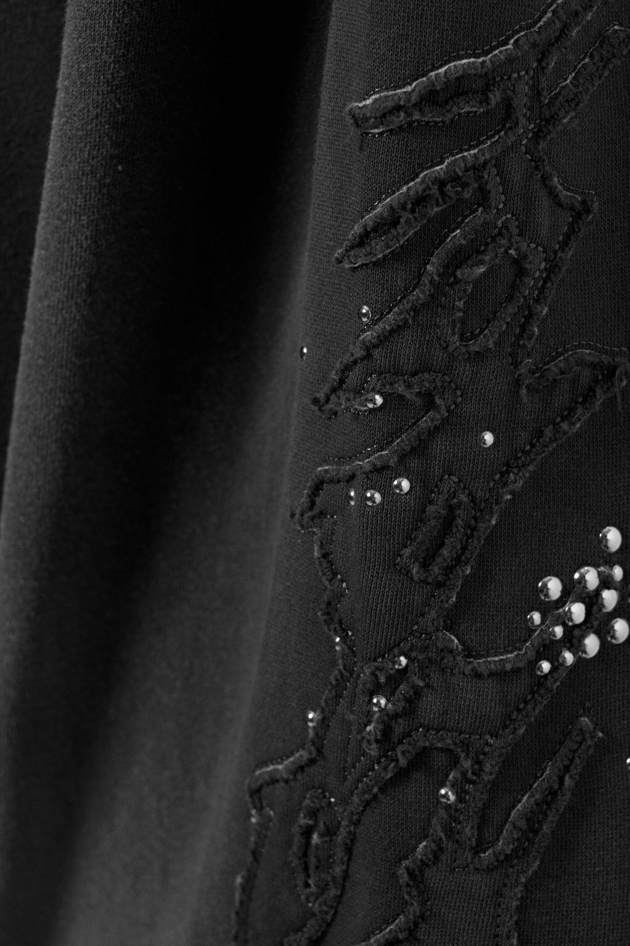 Studded Black - Mid-Rise Baggy Studded Graphic Sweatpants - 6