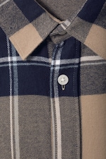 Blau/Beige kariert - Flanellhemd mit relaxter Passform - 1