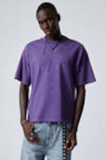 Purple - White Splash - Great Boxy Printed Graphic Tee - 1