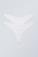 White - 2-pack Ash Lace Thong - 1