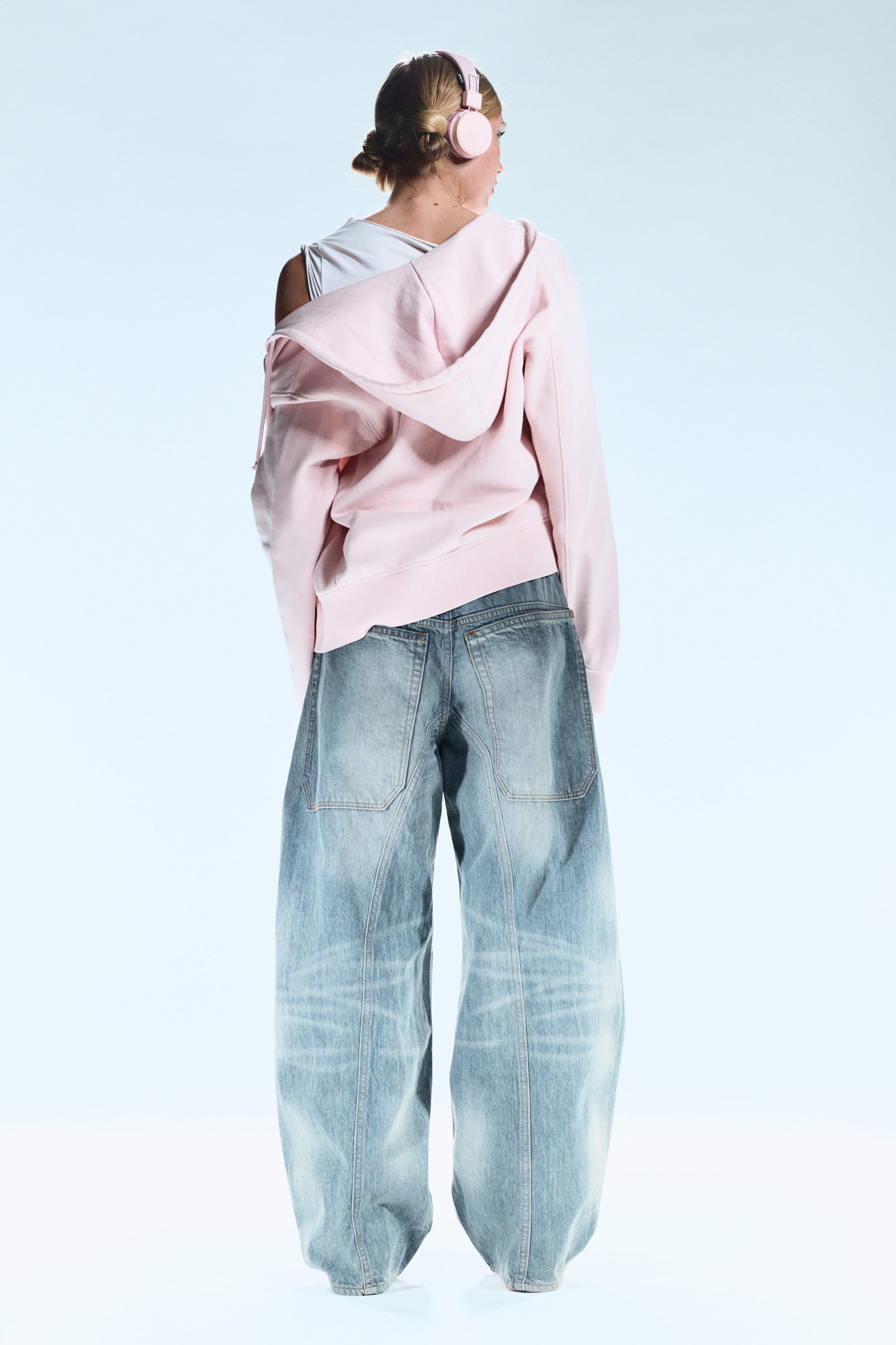 Cloudy Blue - Medium Blue - Dunno Loose Barrel Leg Jeans taille basse unisexe - 6