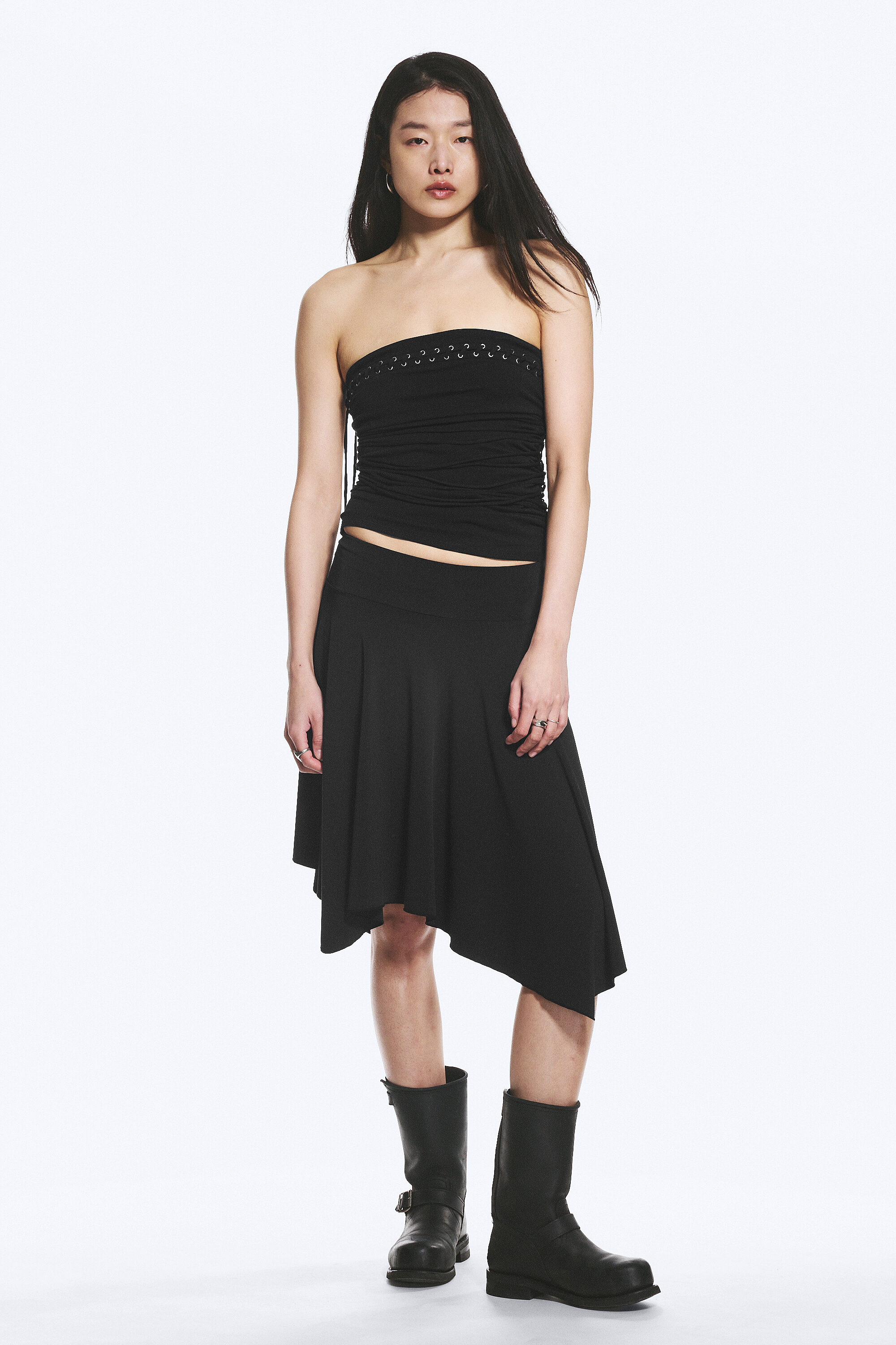 cross tie tube top - Black | Weekday EU