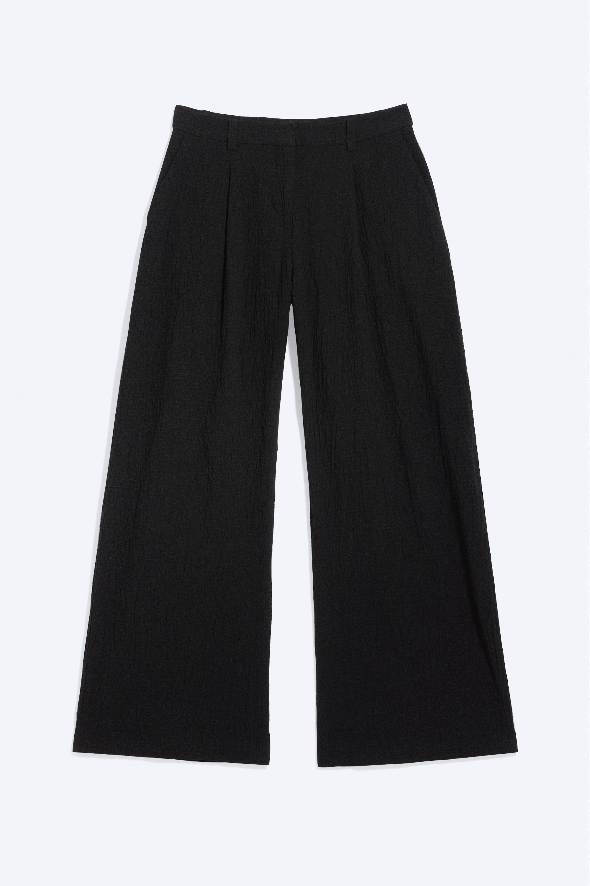 Pantaloni in Cotone Increspati - Nero
