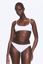 Vit - 2-pack stringtrosor i bomulls-pointelle - 0