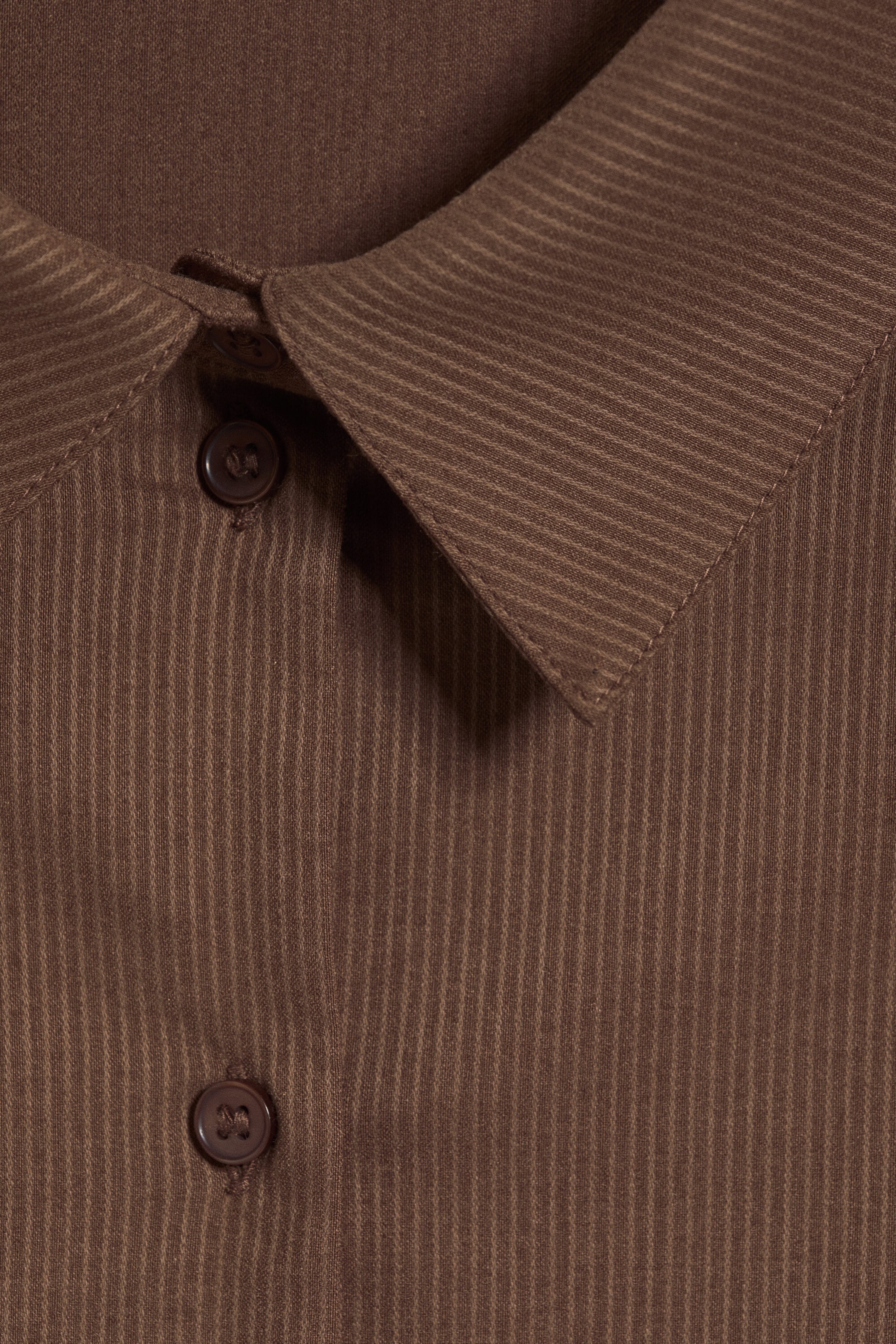 Dusty Brown - Fitted Buttoned Shirt - 4