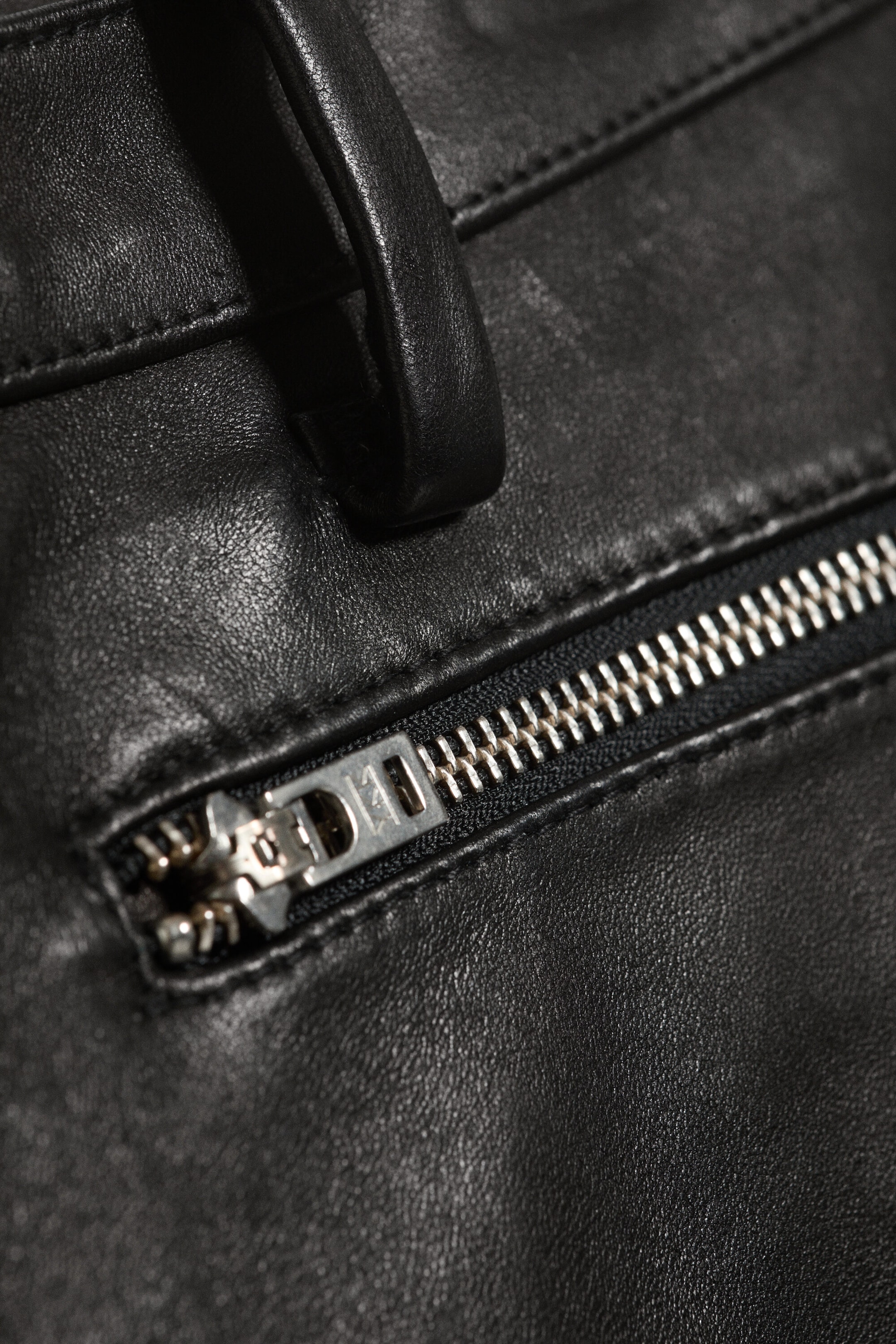 Black - Bootcut leather zip trousers - 7