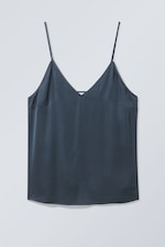 Dark Teal Shimmer - Shine Satin Singlet - 0