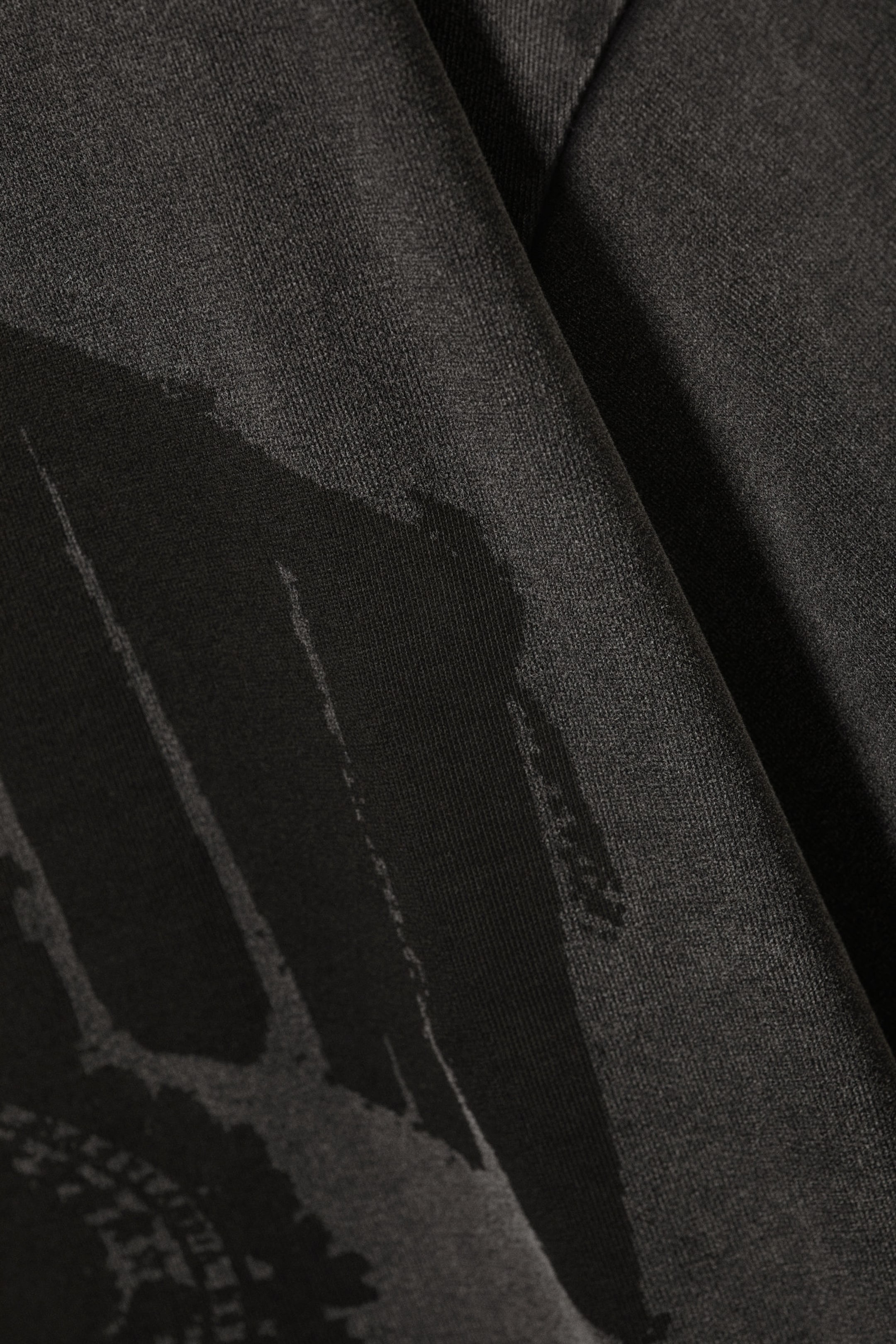 Schwarz washed - Stencil State - Bedrucktes kastiges T-Shirt - 1