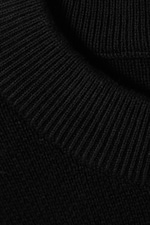 Black - Relaxed Boxy Knitted Sweater - 4