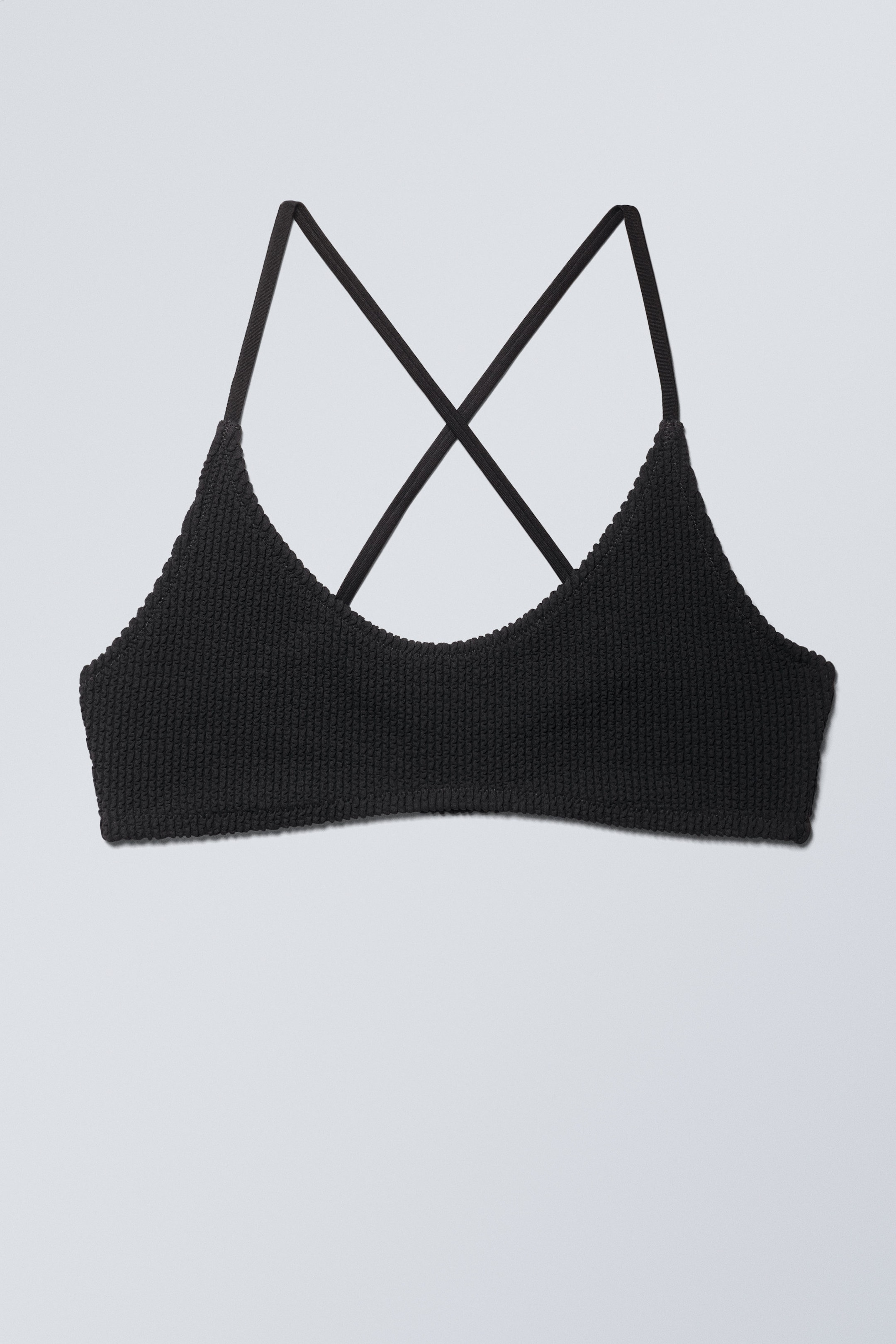 Noir - Haut de bikini structuré - 0