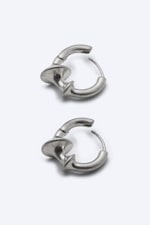 Grey Silver - Chunky mini hoops - 1