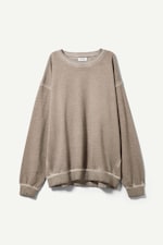 Dark beige - Wash Oversized Sweatshirt - 0