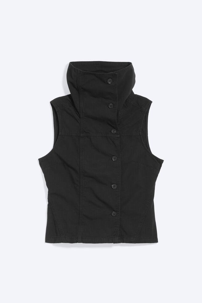 Funnel neck top - Black - 1