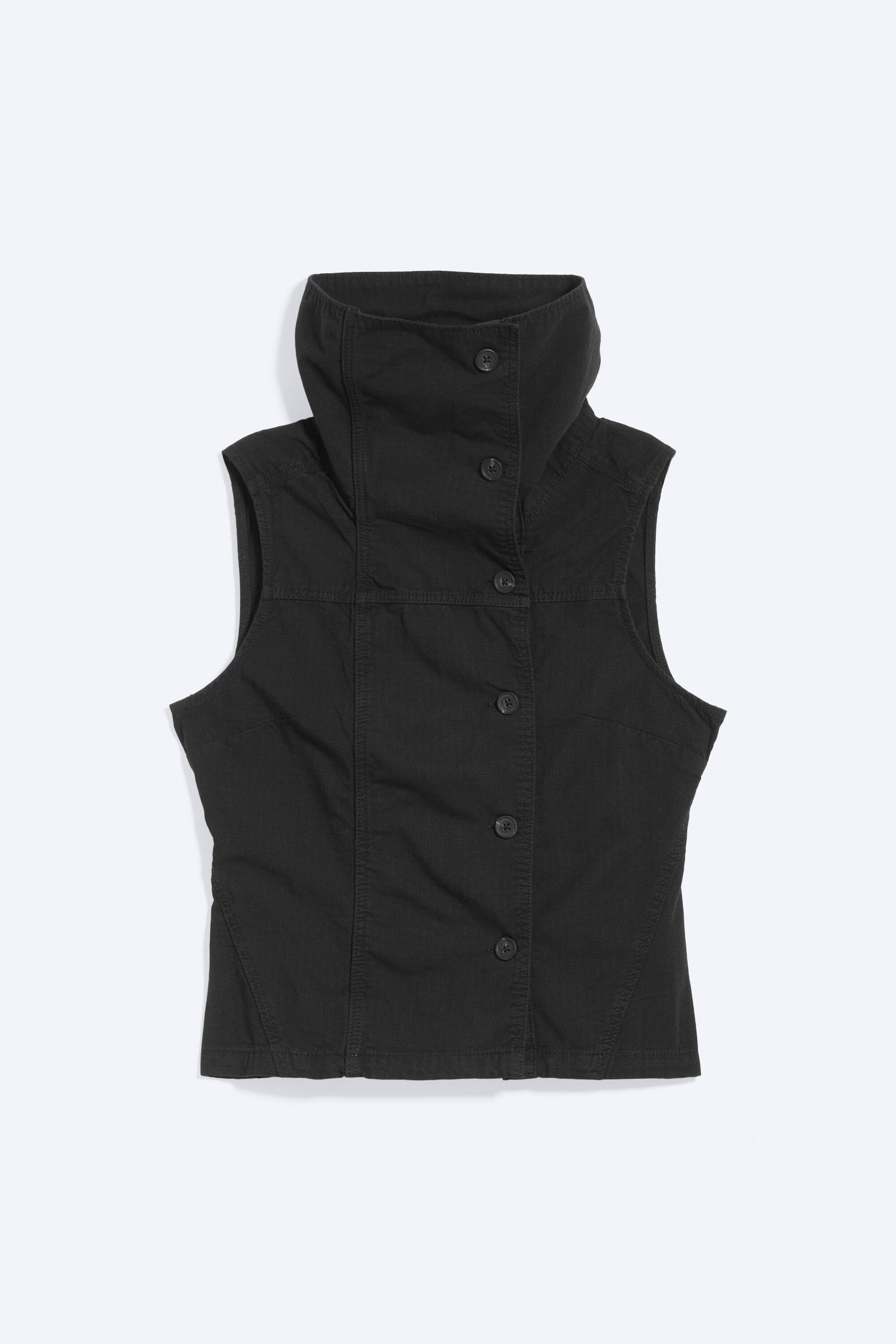 Black - Funnel neck top - 1
