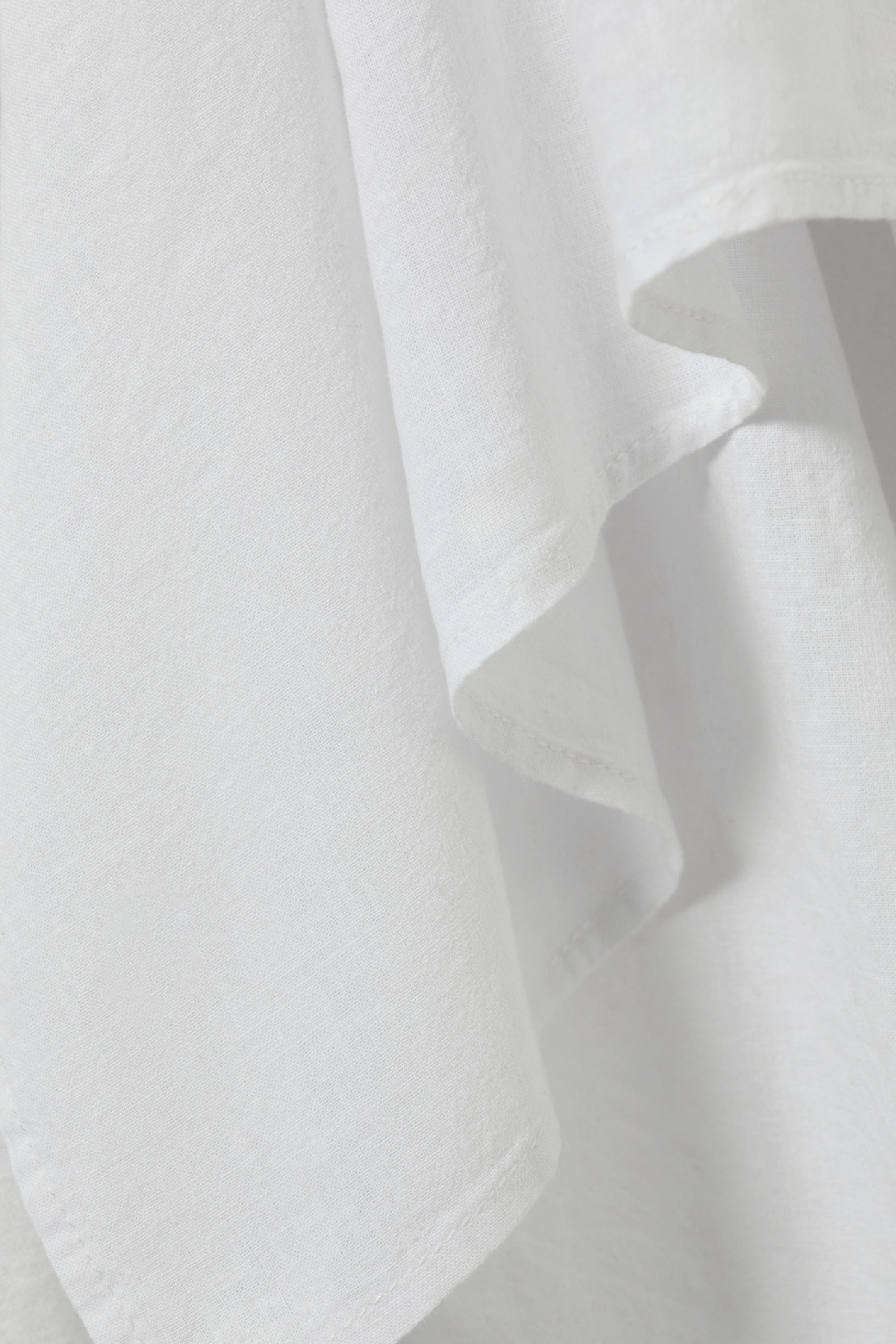 White - Asymmetric Linen Blend Wrap Skirt - 2