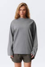 Dusty Grey - Oversized Long Sleeve T-shirt - 1
