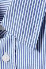 Blue & White Stripe - Relaxed Fit Short-Sleeved Cotton Shirt - 5