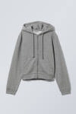 Grey Melange - Slim Zip Hoodie - 0