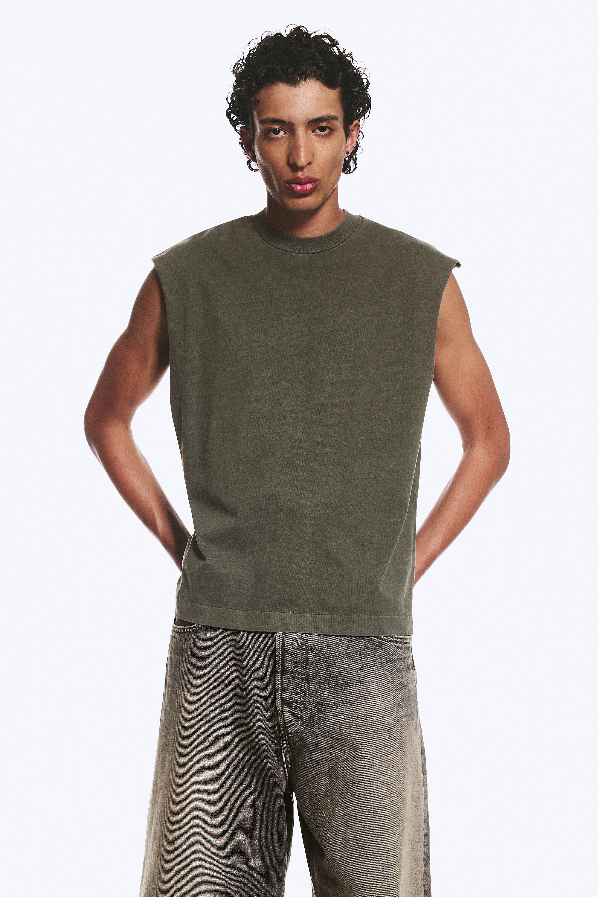 classic ribbed tank top - Light Grey Melange | Weekday GB