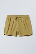 Khaki - Structured Mid-Thigh Swim Shorts - 0