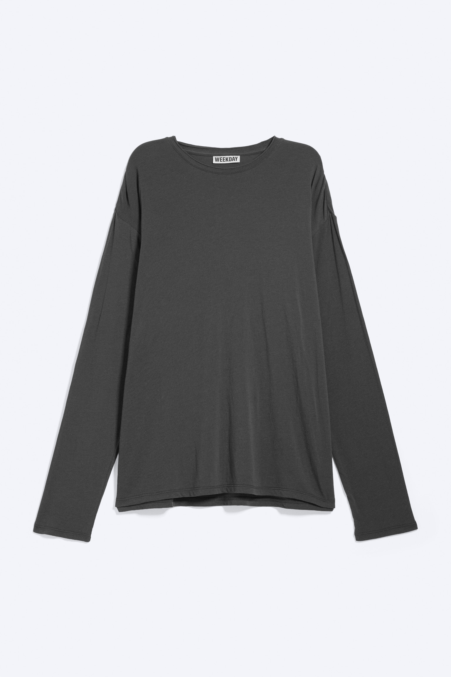 T-shirt a maniche lunghe loose - Grigio scuro/Bianco/Viola lavato - 1